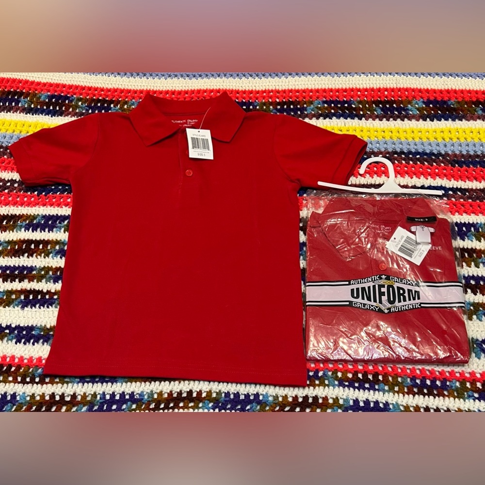 ✅ NEW Red Short Sleeve Polo Uniform Shirt